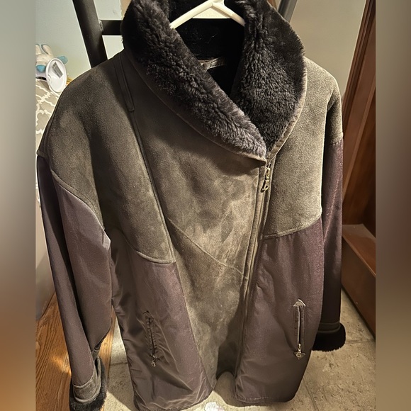 Jacques Jewel Neiman Marcus Brown Shearling Coat Jacket Womens 8 - Picture 2 of 11